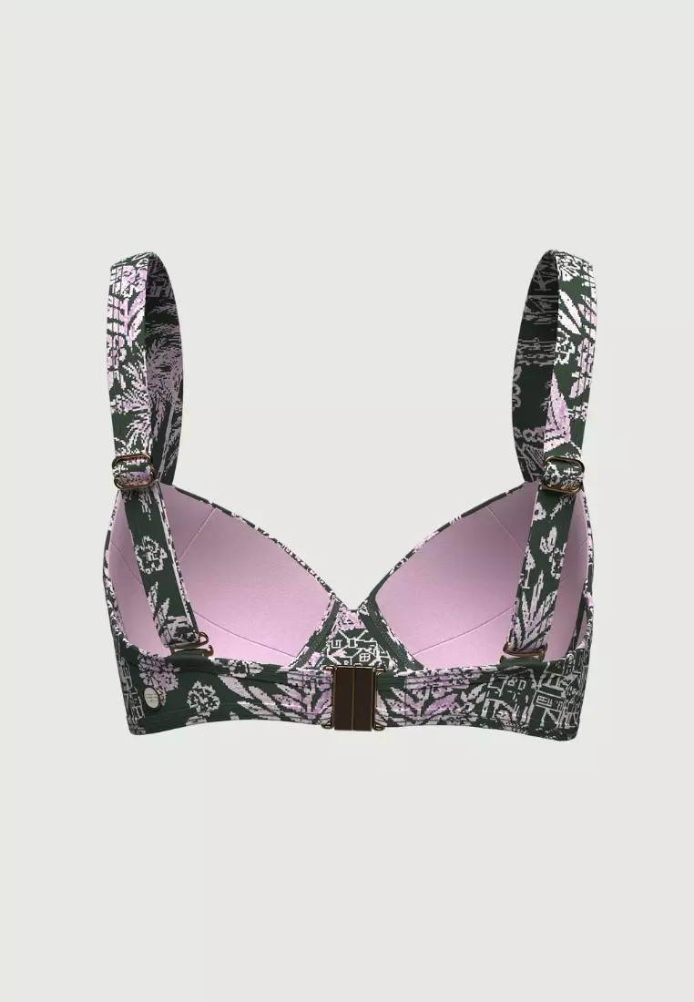 Tropadelic Days Green Plus Cup Bikini Top