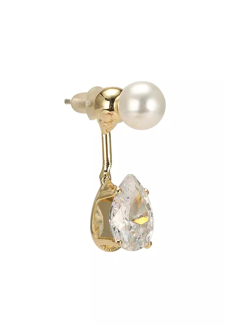 Gold sparkly shop drop earrings