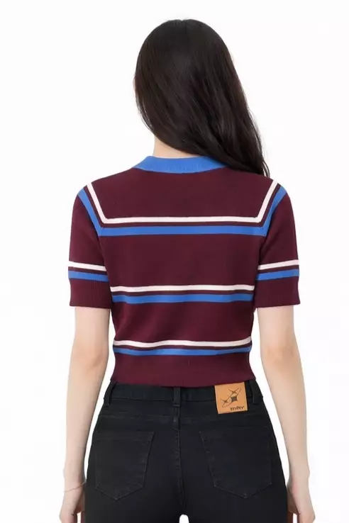 Yeon Knit Blouse in Maroon