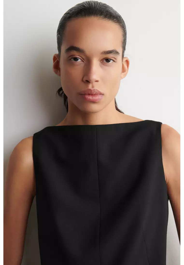 TAILORED MERINO WOOL-BLEND MINI DRESS