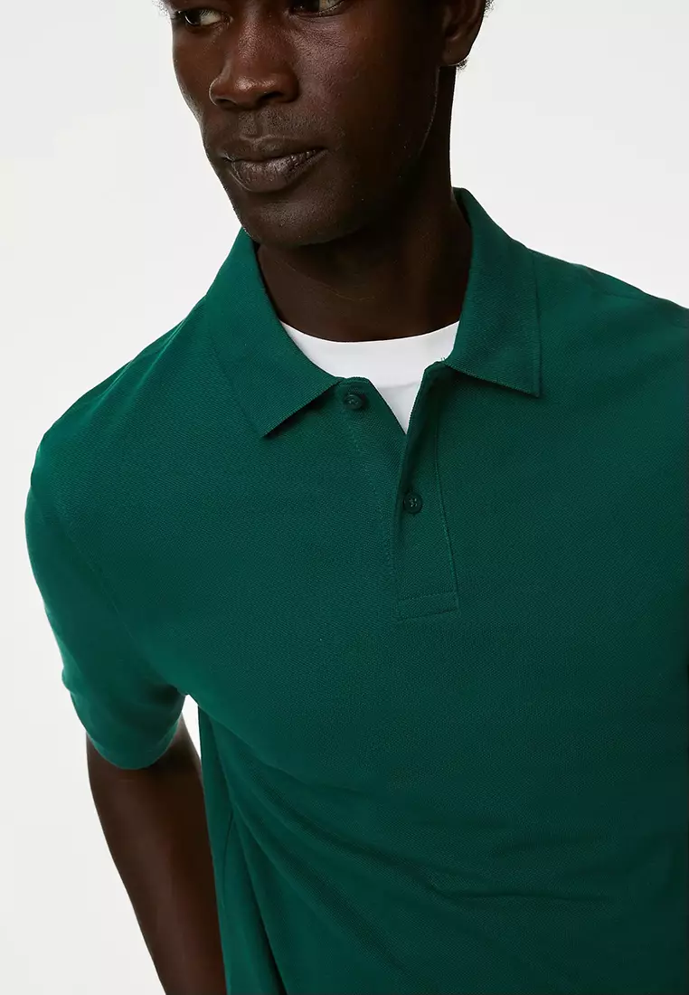 Pure Cotton Pique Polo Shirt