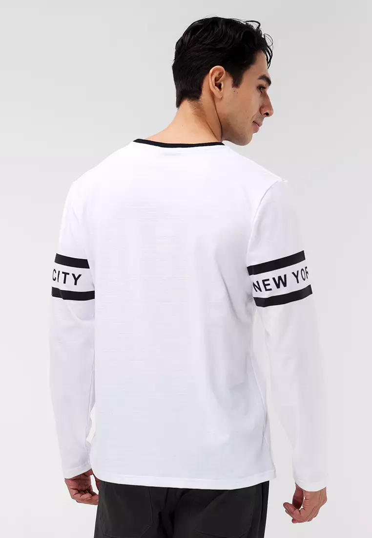 Round Neck Streaky Long Sleeves