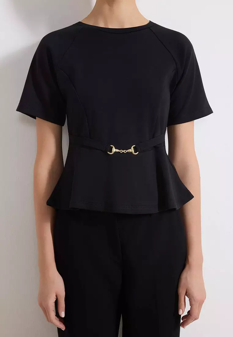 Peplum Raglan Sleeve Blouse