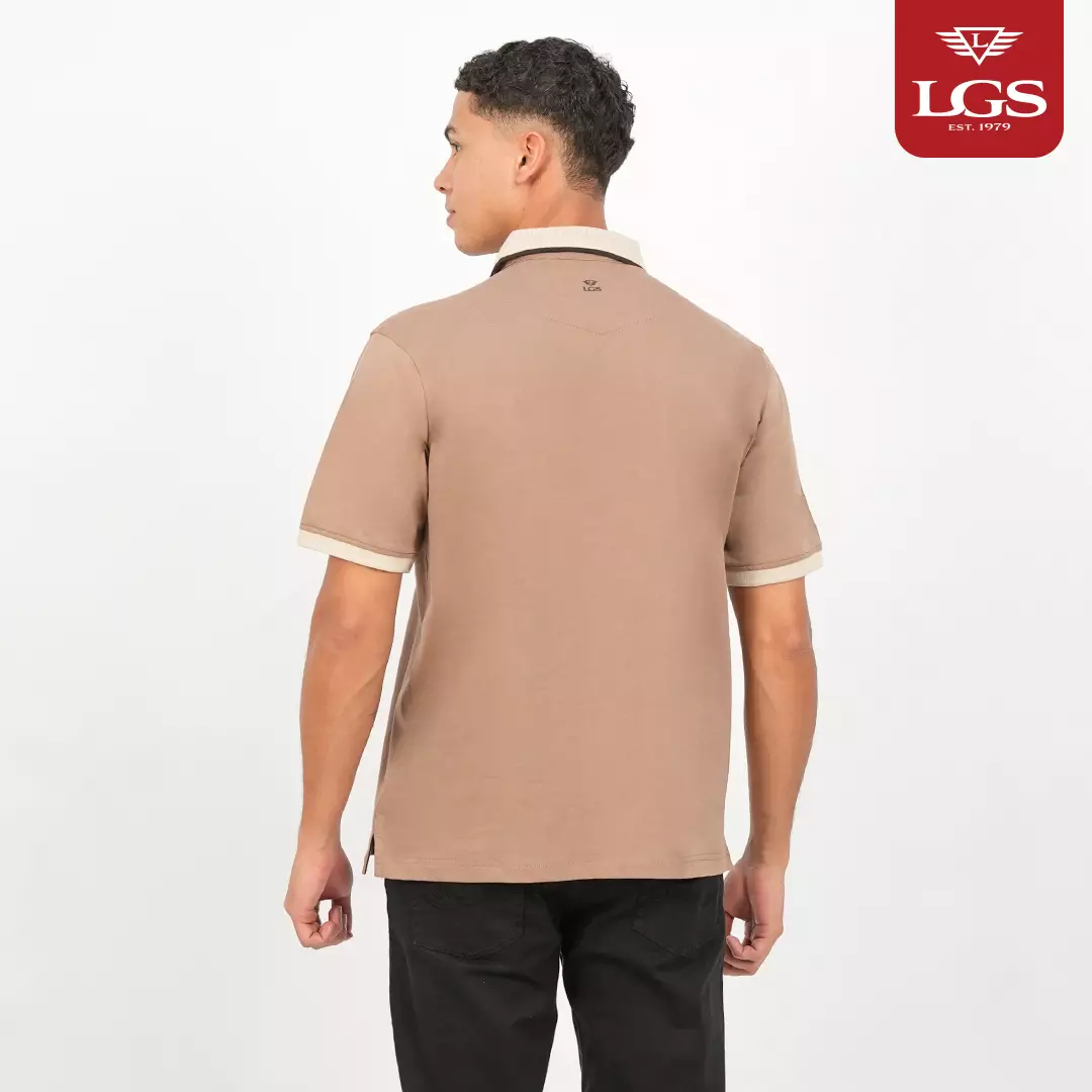 LGS - Kaos Polo Casual Pria - Reguler Fit - Lengan Pendek - Kerah Wangky - Warna Coklat Muda - CWS.225.J3657.01.C