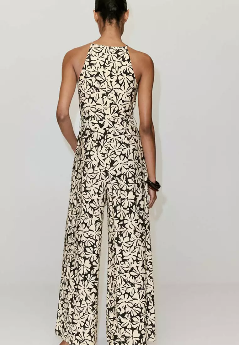 Floral Print Jumpsuit With Belt