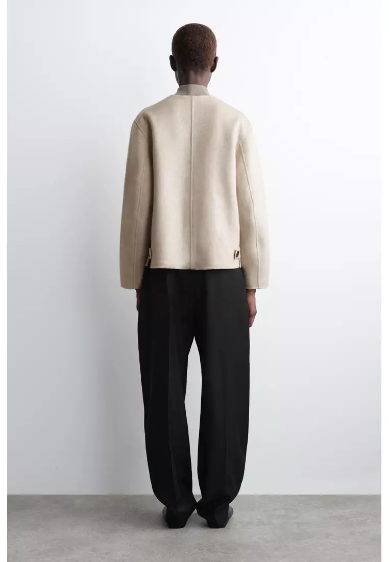 DOUBLE-FACED WOOL BOMBER JACKET