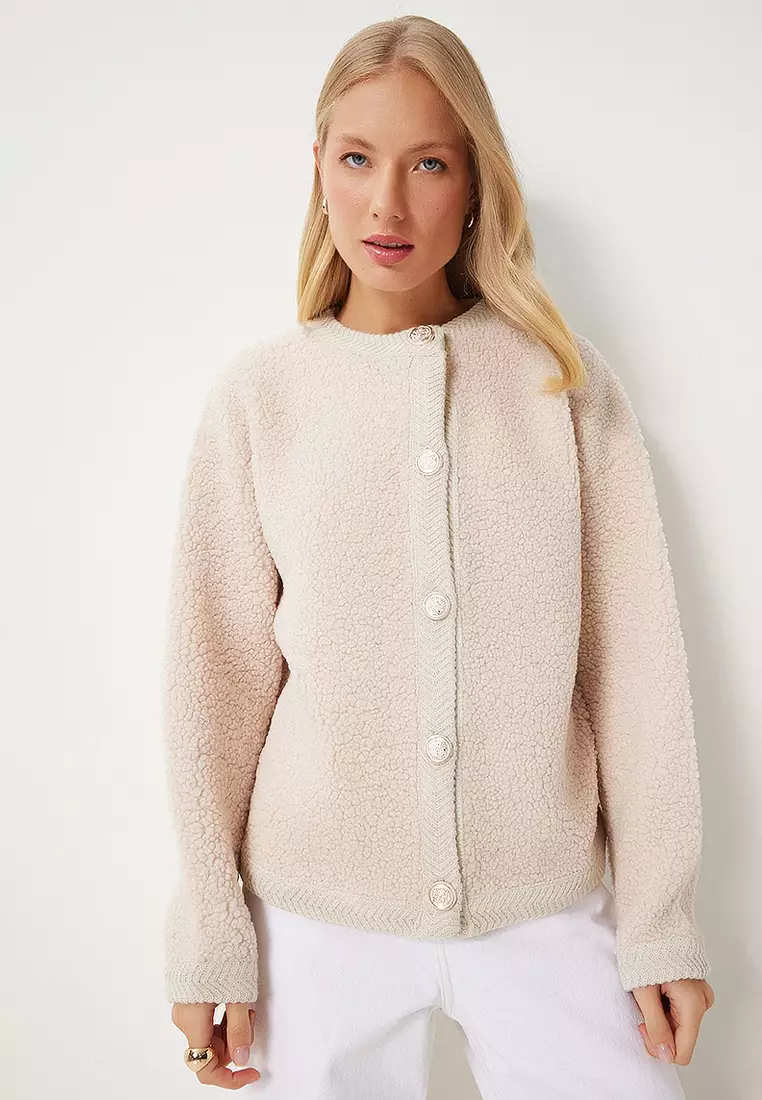 Boucle Knitwear Jacket Cardigan