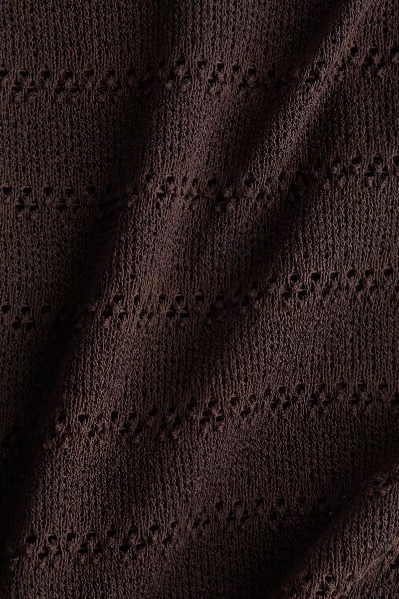 Crochet-look polo shirt
