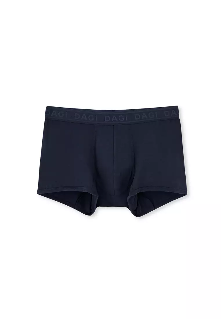 3-Pack Dark Blue Basic Boxer, Leaf Printed, Short Leg, Underwear for Men