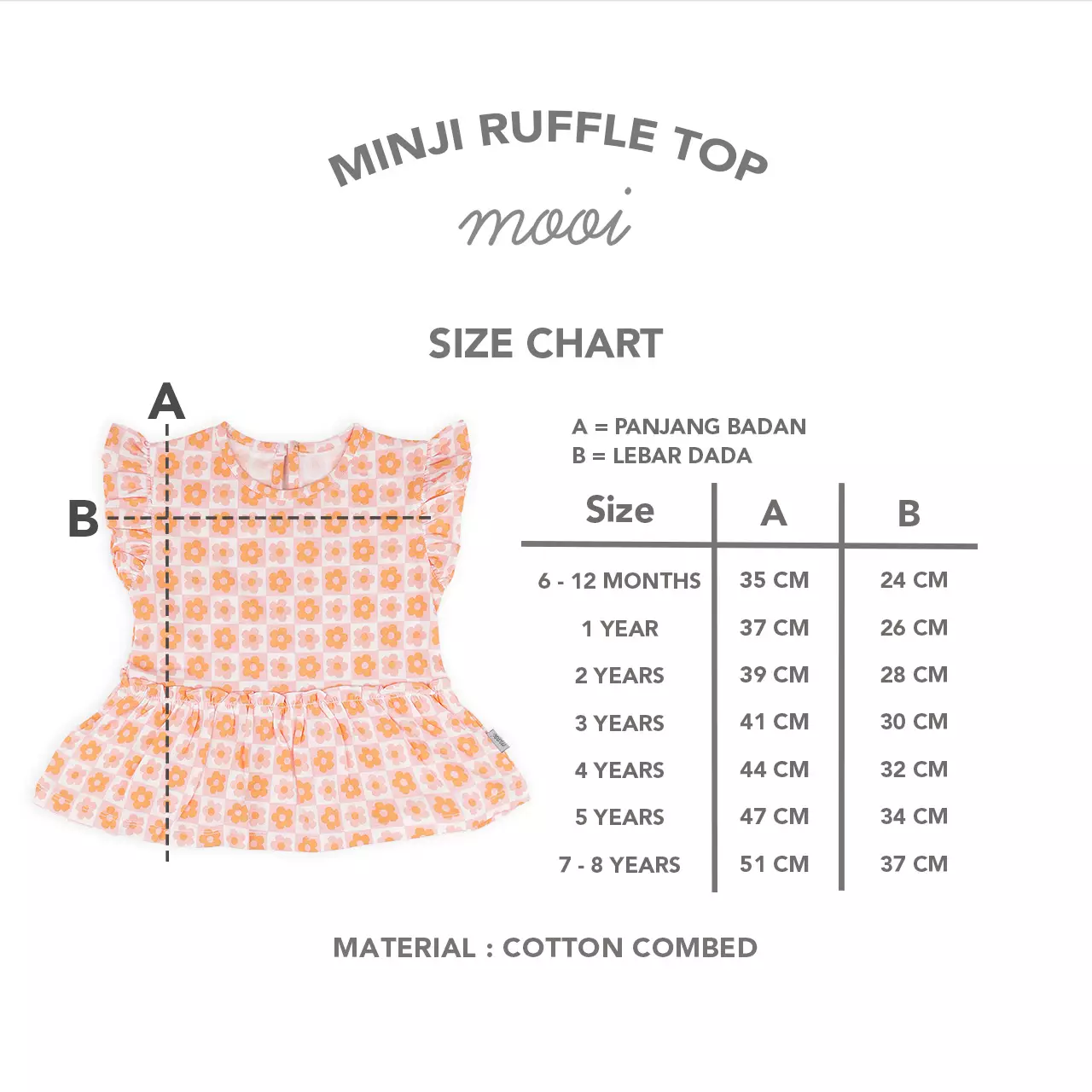 Mooi Atasan Anak Perempuan Minji Ruffle Top - Sage Green