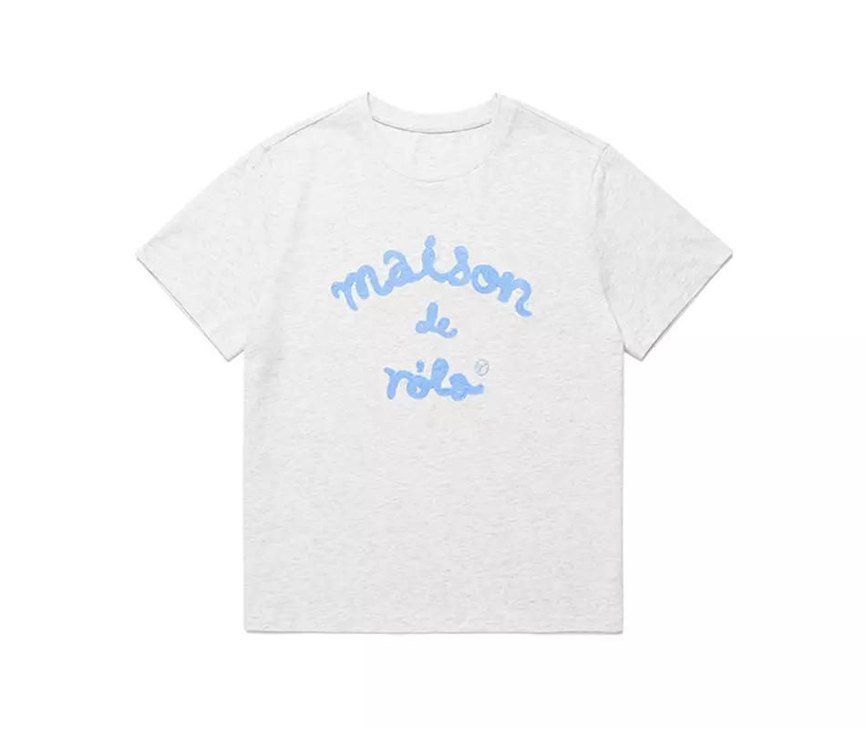 Maison De Rola Embroidery T-Shirt Melange Gray