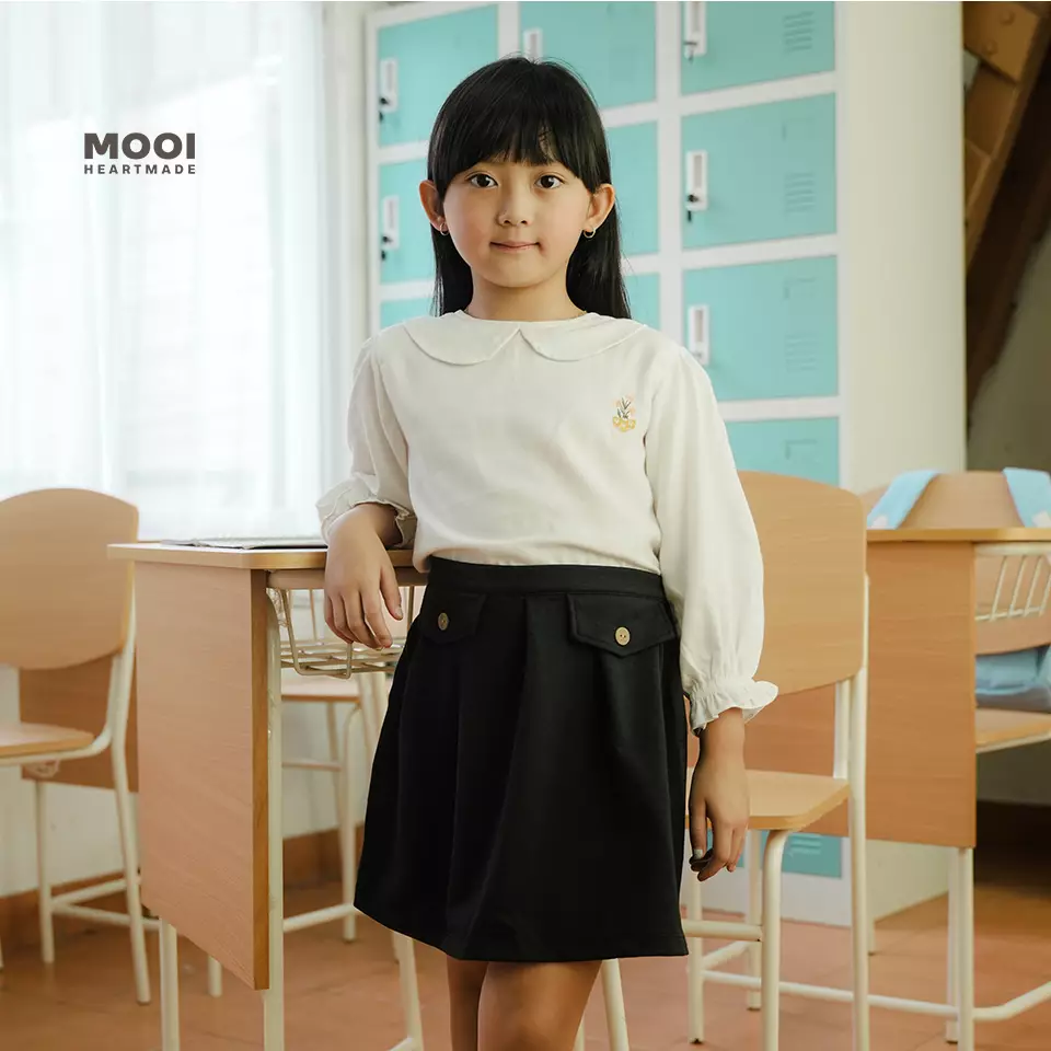 Mooi Rok Celana Skort Anak Perempuan Kyra Skort Pants - Black