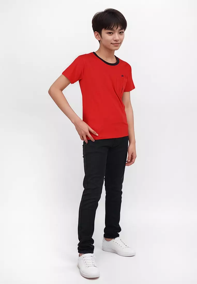 Crocodile KIDS MATT 1918 Red - Kaos Anak Kids T-Shirt Original - Katun