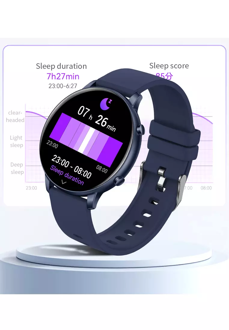 SmartWatch G28 Bluetooth Call Jam Pintar 24H Temperature Monitoring Sport Fitness Touch Screen blue dengan tali jam gratis