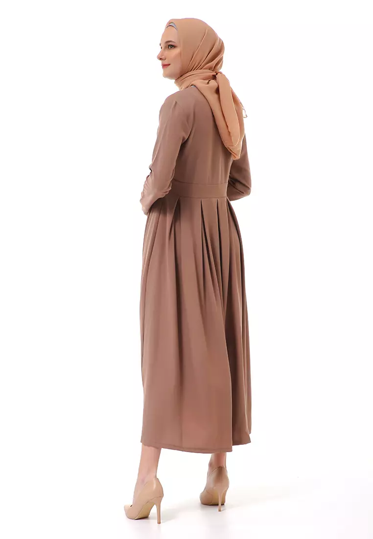 Enzy Dress Muslimah Wanita Lengan Panjang Regular Fit Premium High Quality - Milo