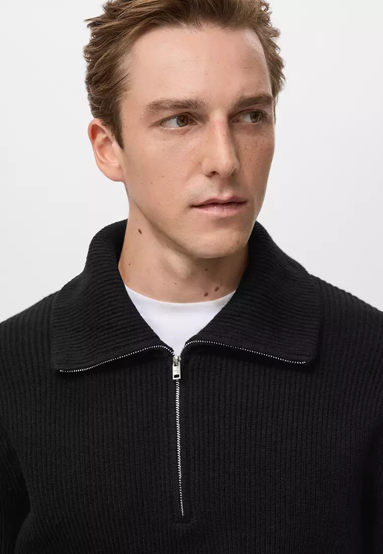 針織衛衣連拉鍊領