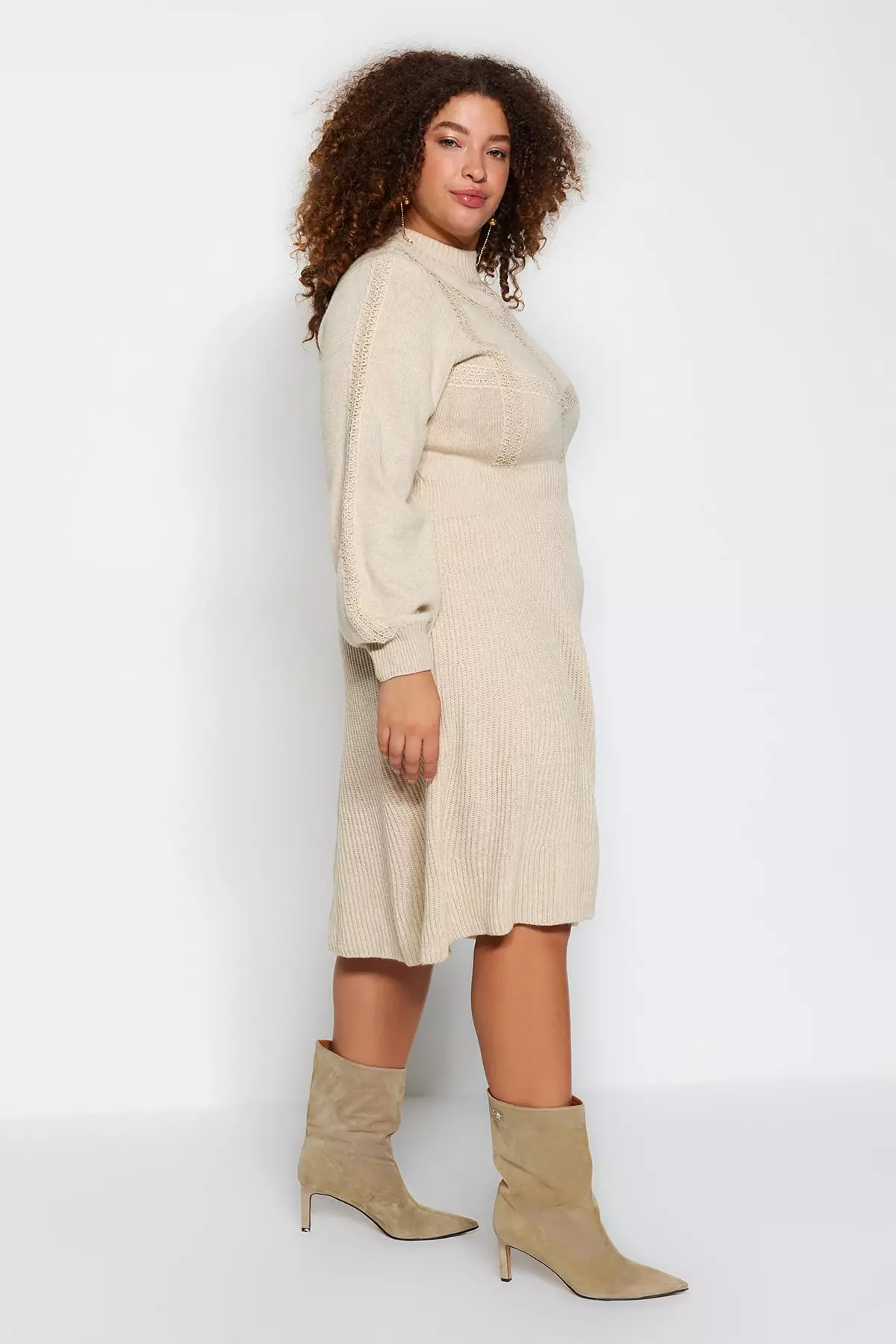 Plus size best sale cream sweater dress