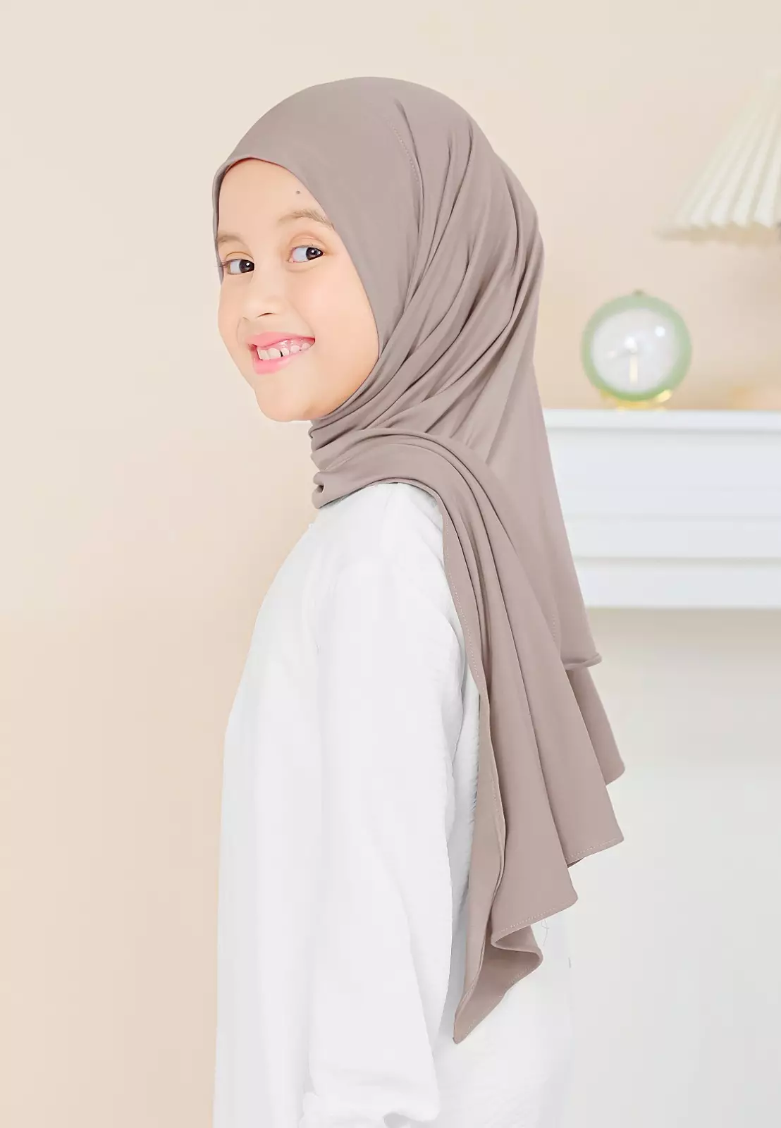 Cotton Bee - Calla Oval Instan | Hijab Pashmina Instan Anak - Chesnut