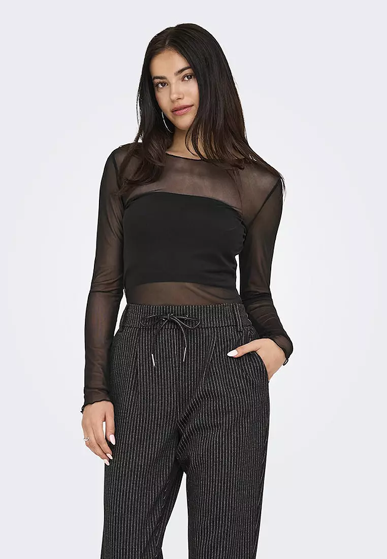 Long Sleeve Round Neck Jersey Top