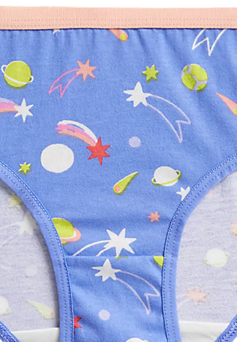 6Pk Pure Cotton Space Print Knickers