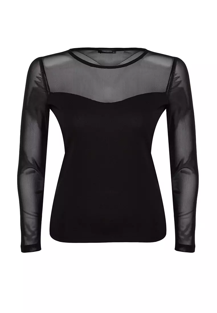 Plus Size Sweetheart Tulle Blouse