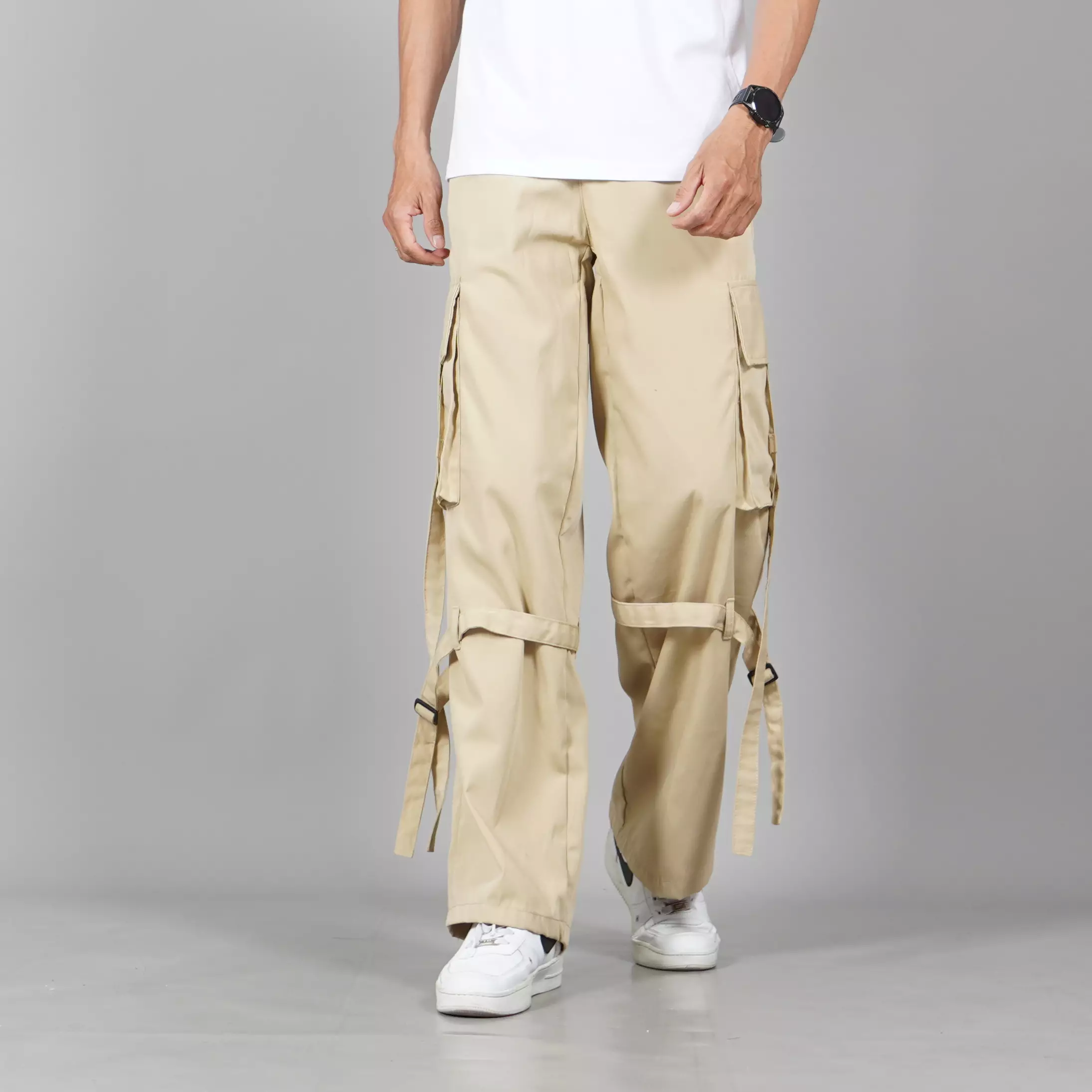  JAMES Celana Panjang Cargo Pria Celana Cargo Panjang Pria - KREM