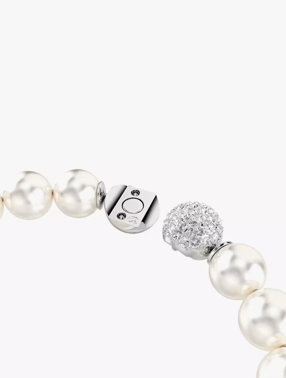 Matrix Bracelet, Crystal Pearl, White, Rhodium Plated