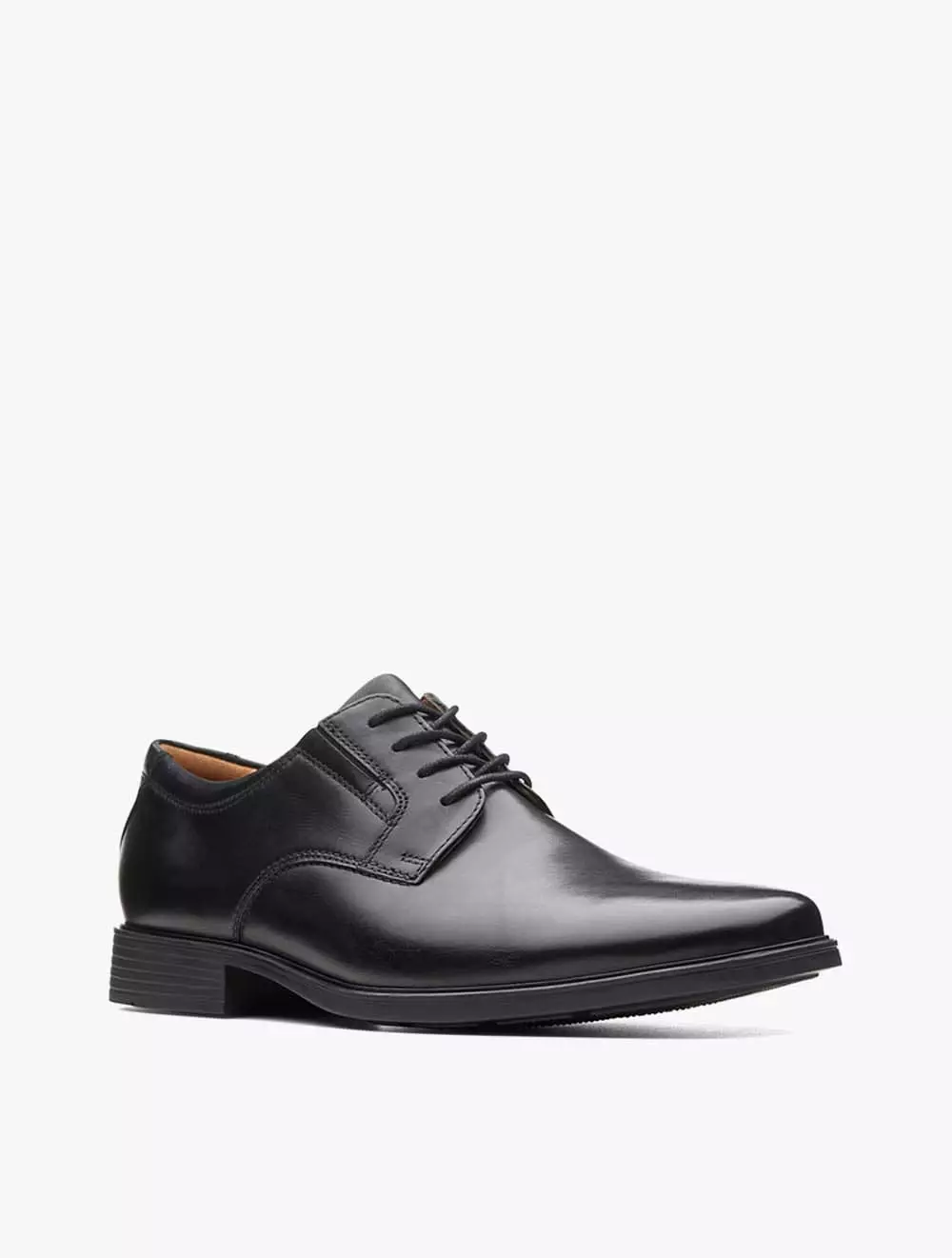 Clarks Tilden Plain Men's Shoes- Black Leather