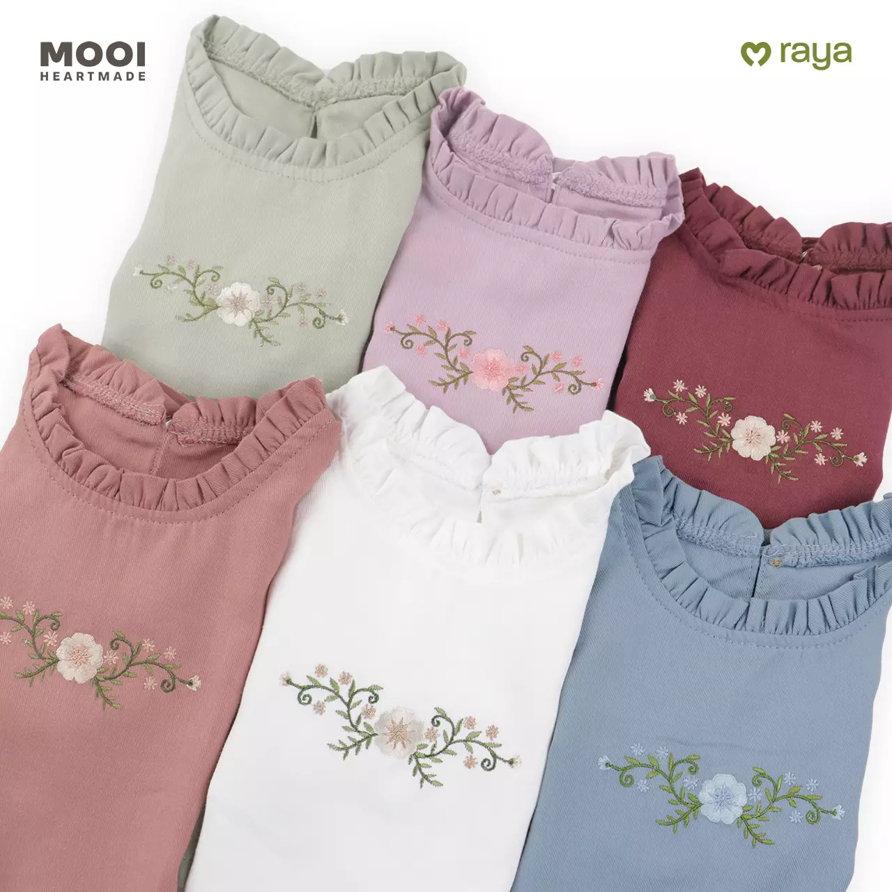 Mooi Setelan Anak Perempuan Raya Collection Ghina Tunik Set V1 - Pink Rose