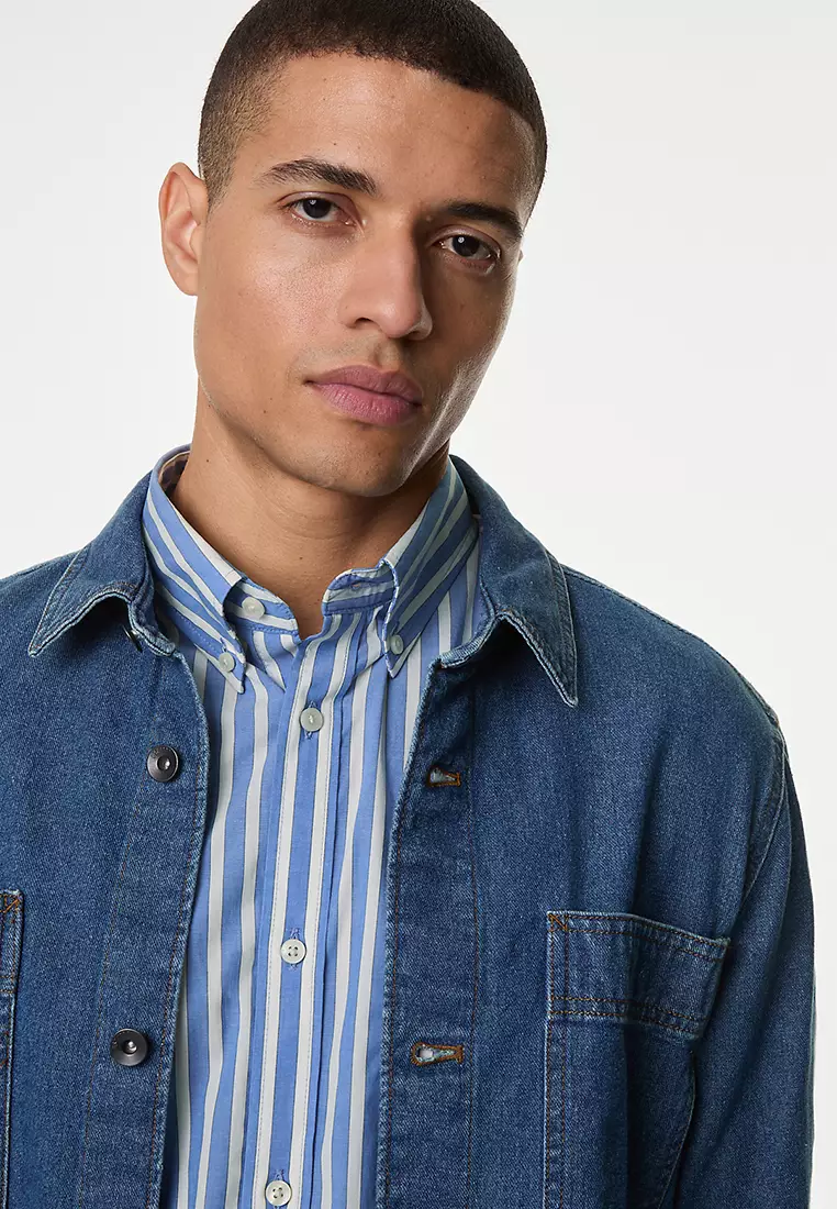 Easy Iron Striped Oxford Shirt