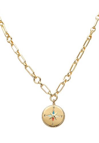 Kate Spade gold My Medallion Compass Pendant Necklace (hz) 2F6E2AC3473FF1GS_1