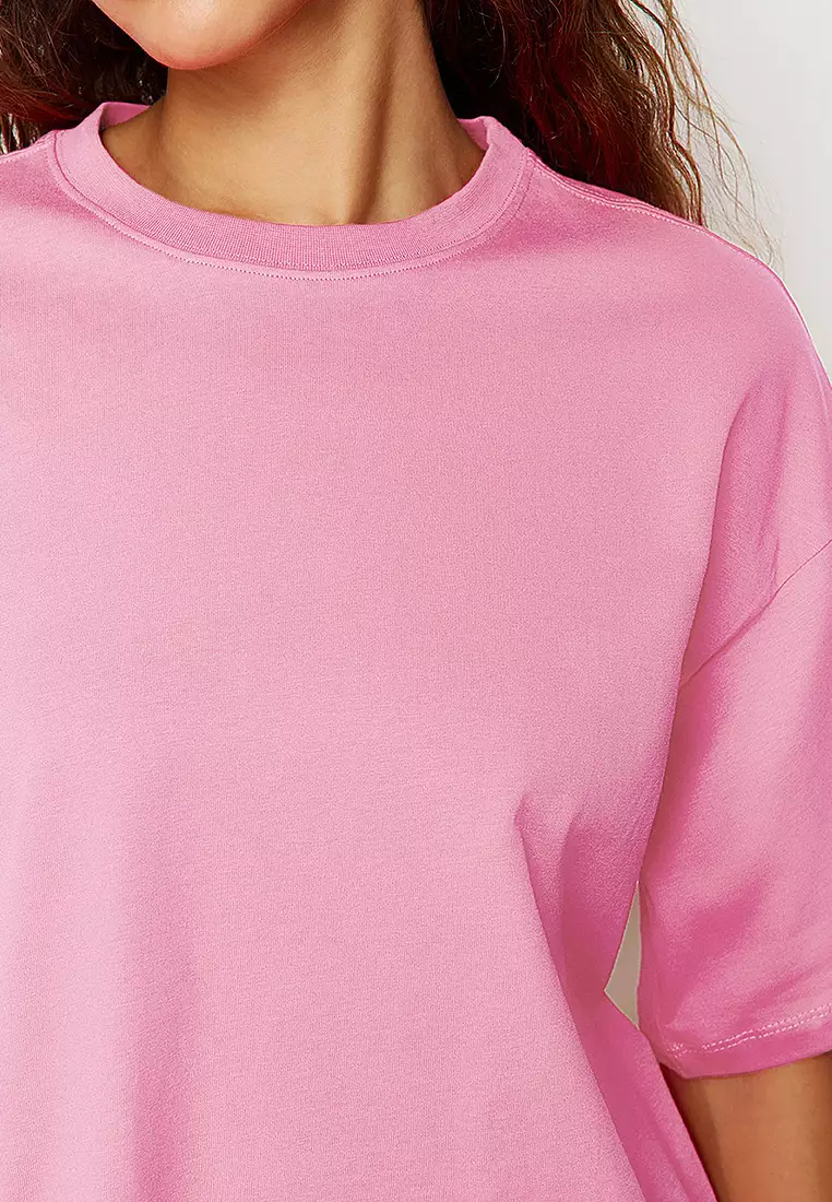 Oversized/Wide Pattern Crew Neck T-Shirt