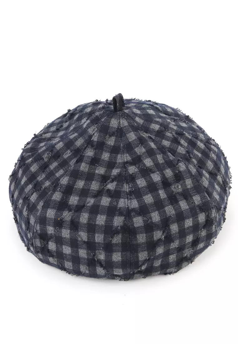 Ripped Checkered Beret