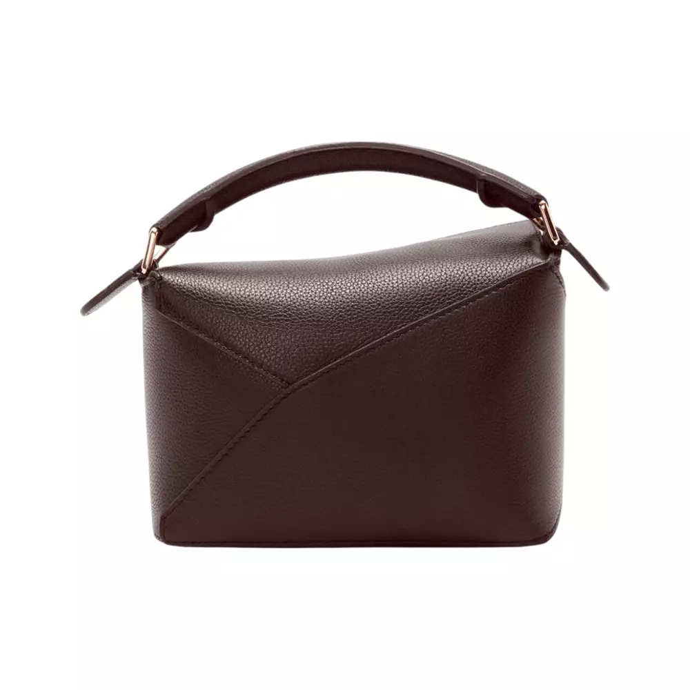 Mini Puzzle Edge Bag In Soft Grained Calfskin Dark Chesnut Ghw
