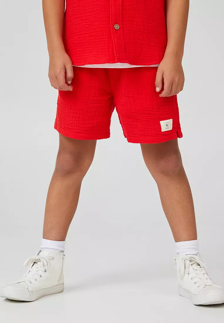 Red nike 2025 cotton shorts