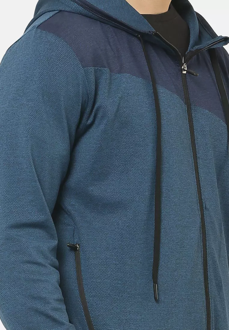 Fitleasure Teal Regular Fit Running Men's Hoodie