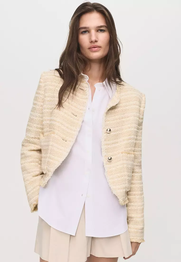 Buy Mango Tweed Jacket with Jewel Buttons 2025 Online ZALORA