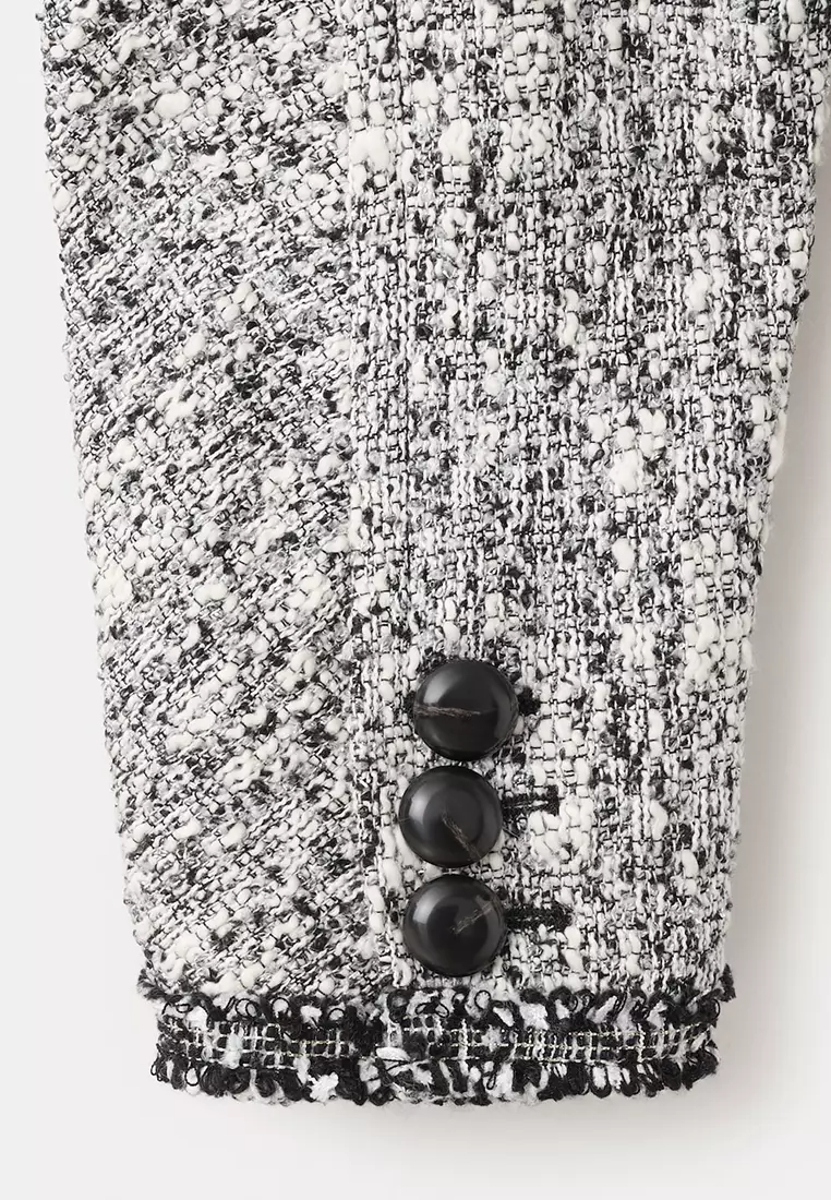 Tweed Jacket With Frayed Ends