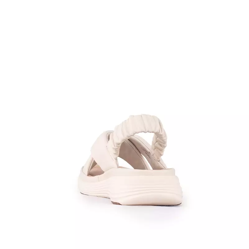 Sandal Strap Sling Back Wanita Casual Gino Mariani Brianna Off White
