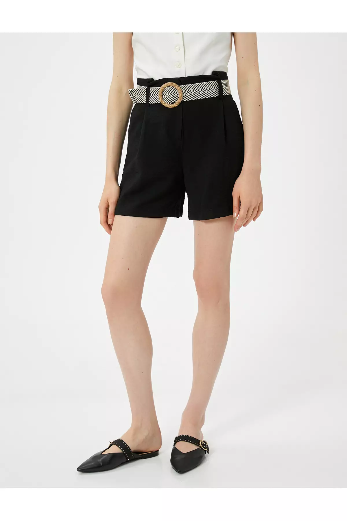 Mini Shorts Belt Detail and Pocket