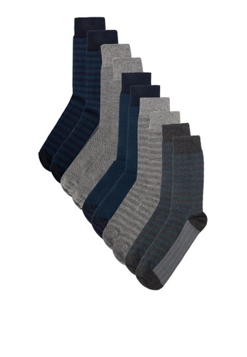 5 Pack Navy Grey &ampesprit outlet; Teal Socks, 服飾, 服飾