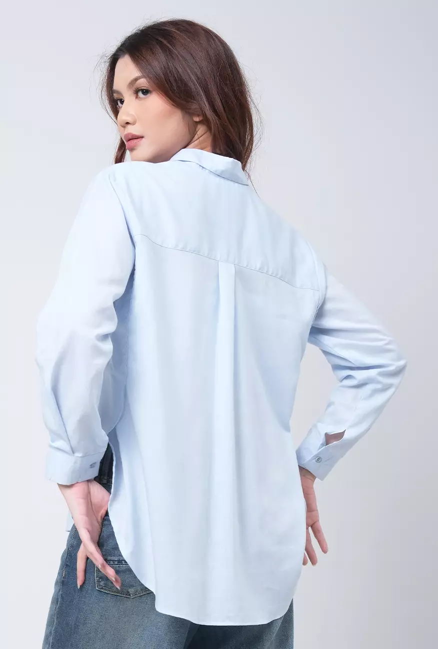 Kemeja Wanita Twyla Baby Blue