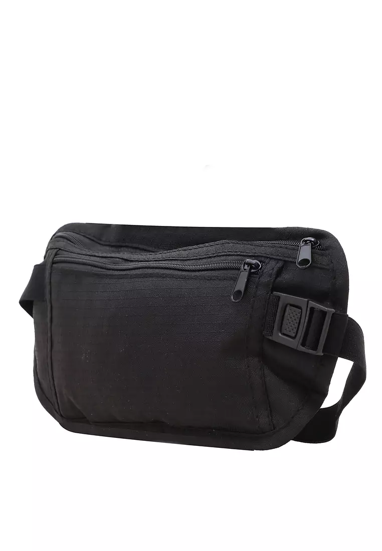Noice Tas Pinggang Pria & Wanita Hidden Pocket Travel Pouch Waterproof Material Nylon ORIGINAL - Hitam