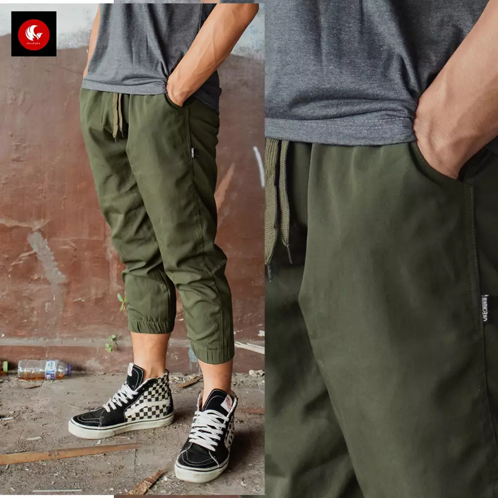 OKECHUKU Ichsan Celana Sirwal Jogger Pangsi 3/4 Slimfit Fashion Casual Pria