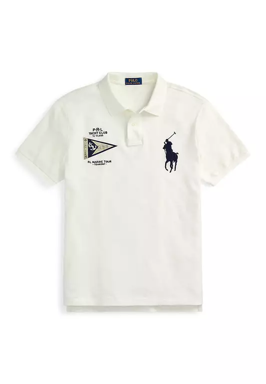 Custom Slim Fit Big Pony Mesh Polo Shirt