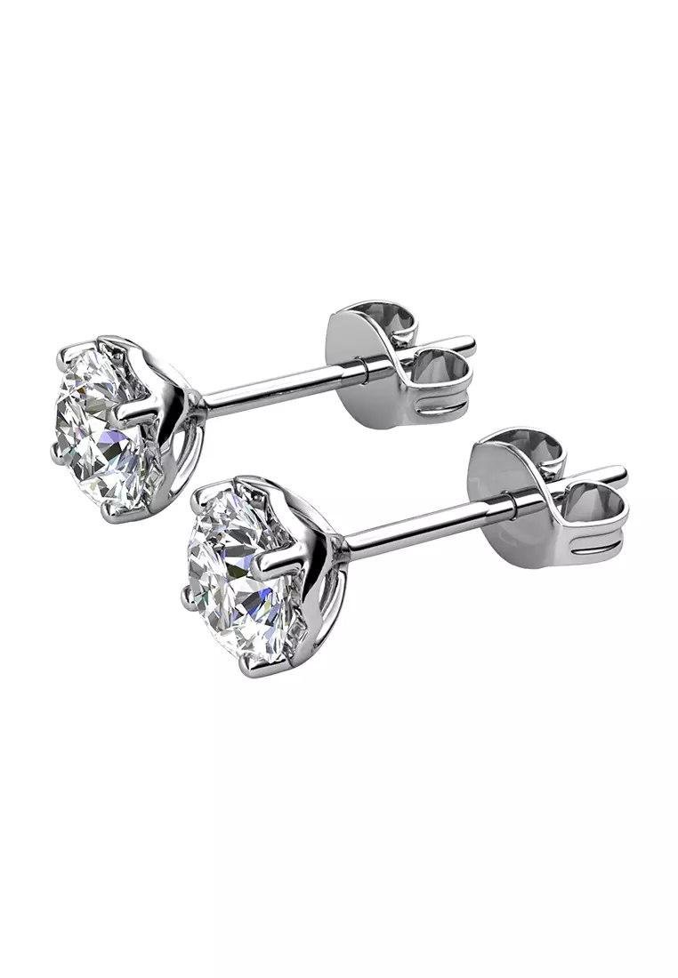 Berlian Moissanite Le Fleur Earring [GRA CERTIFICATE MOISSANITE DIAMOND] - Anting 0.5ct Moissanite Diamond with 925 Silver CELESTA by Her Jewellery