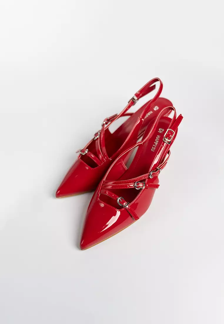 Zea Glossy Strappy Heels