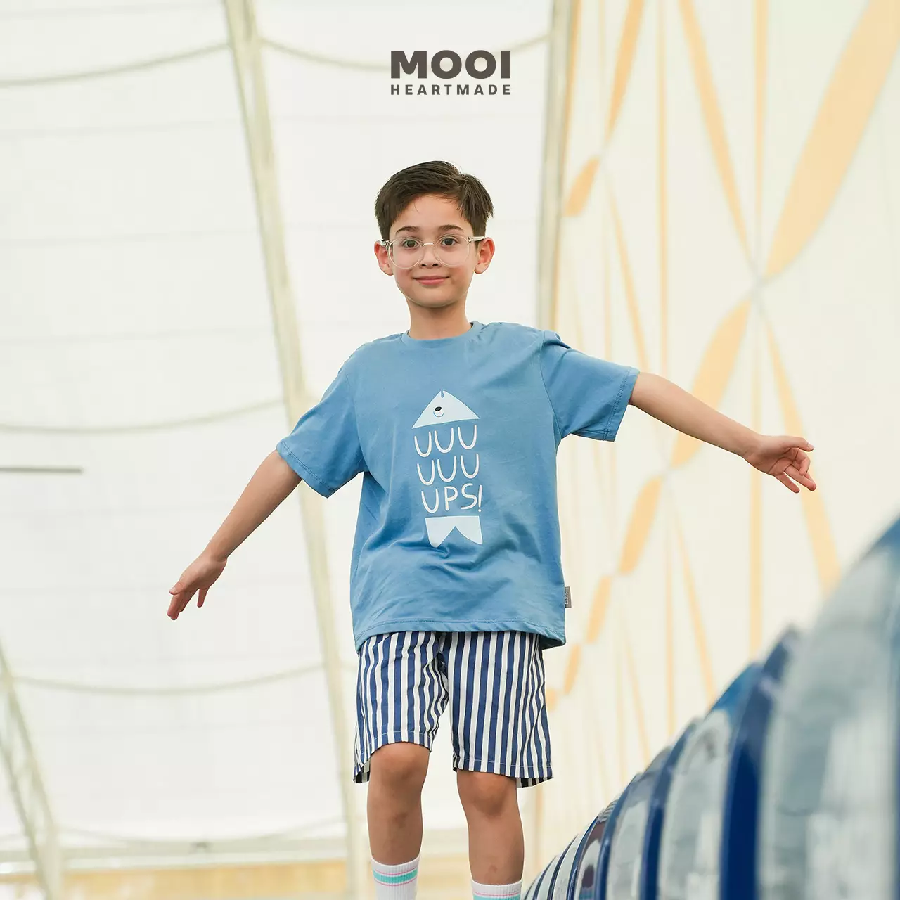 Mooi Kaos Anak Laki-Laki Boy Graphic Tee - Classic Blue