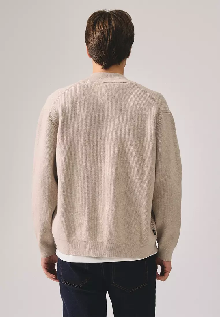 Regular Fit Zip Up Cardigan