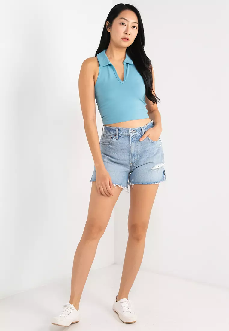High rise 4 shop inch mom shorts
